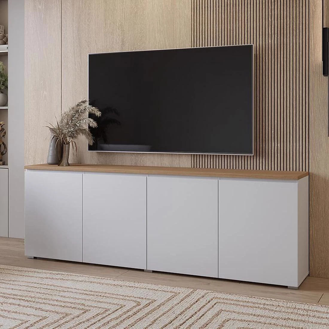 Modo komoda 199,9x34,5x67,9 bela/hrast