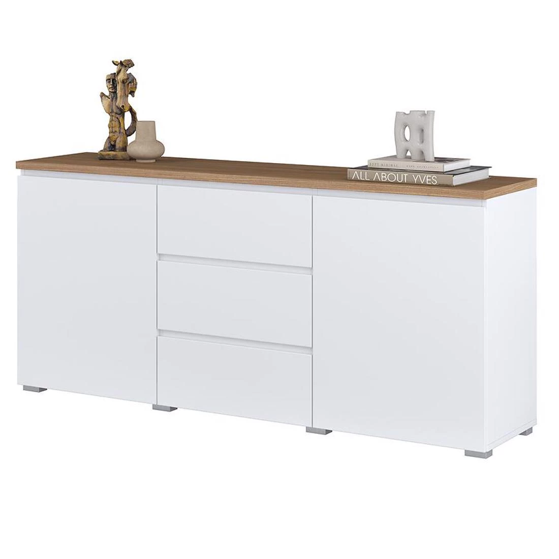 Modo komoda 150x34,5x67,9 hrast/bela