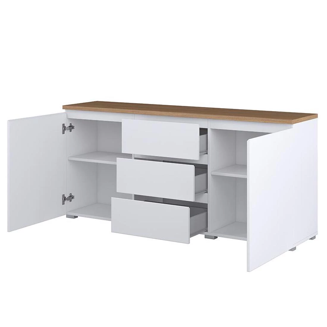 Modo komoda 150x34,5x67,9 hrast/bela