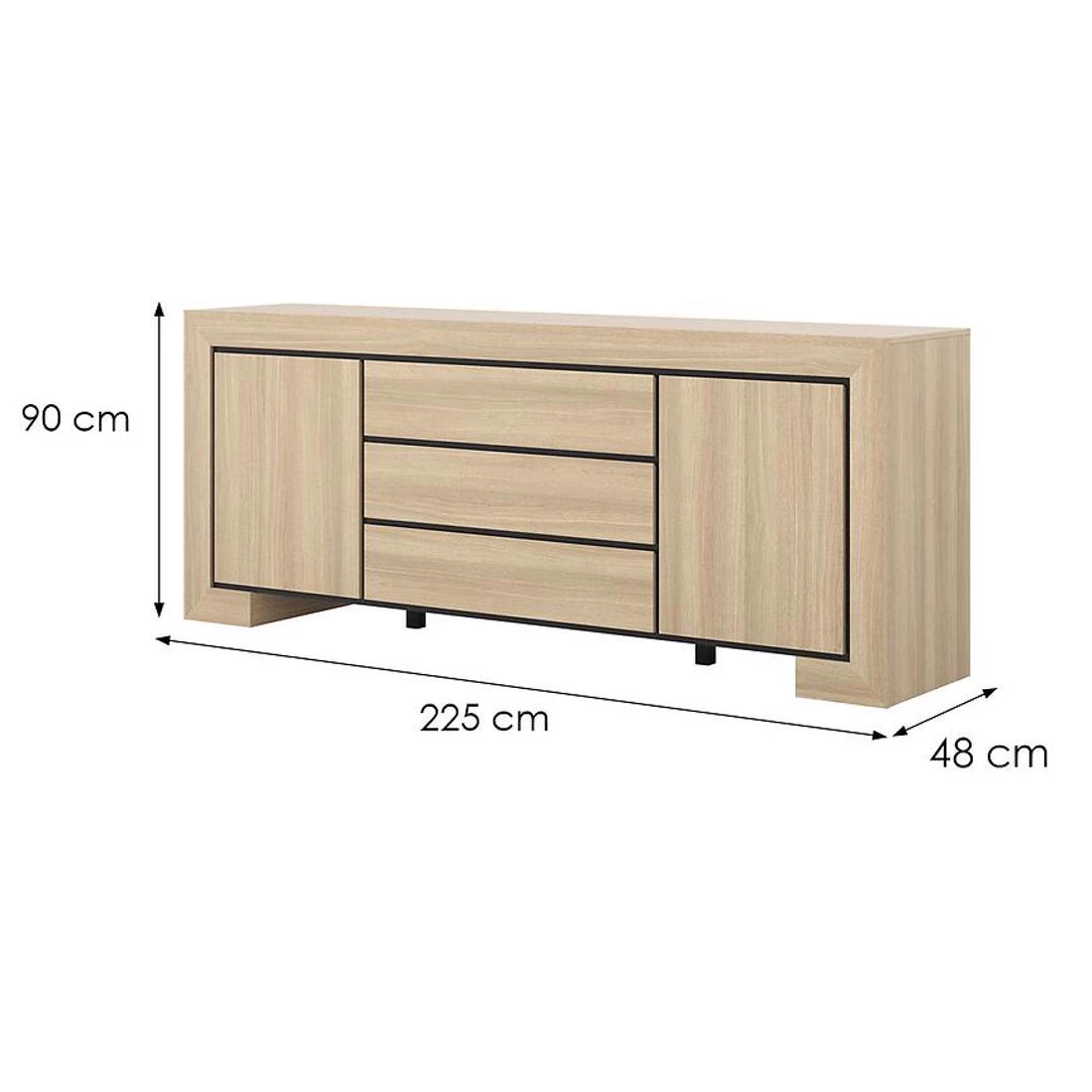 Cuba komoda 225x48x90 hrast