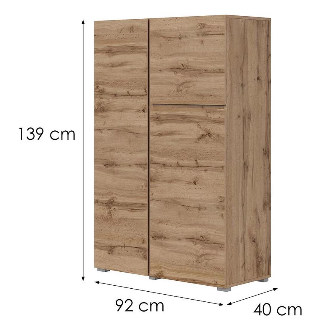 Asymetric komoda 92x40x139 hrast