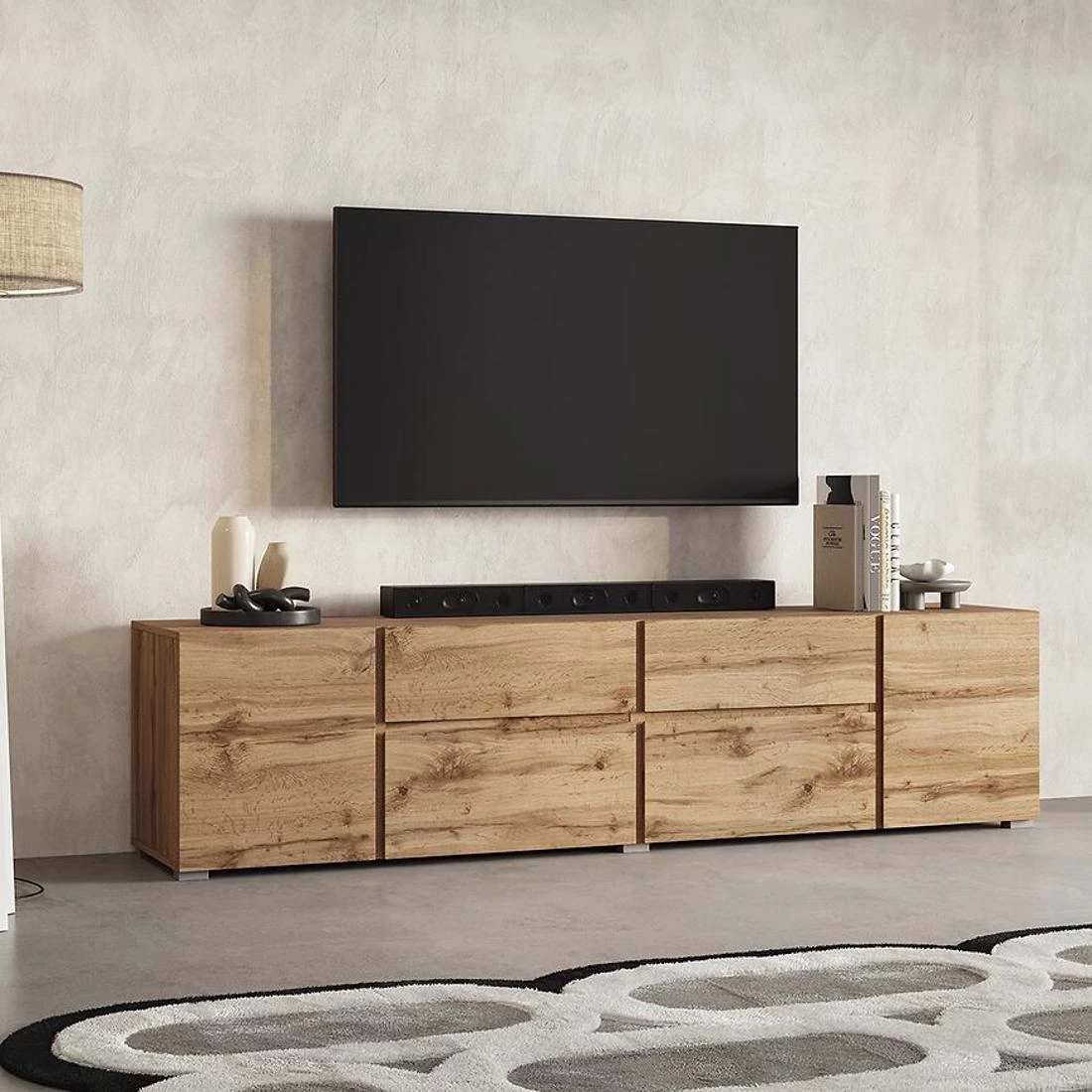 Asymetric TV komode 195x40x48 hrast