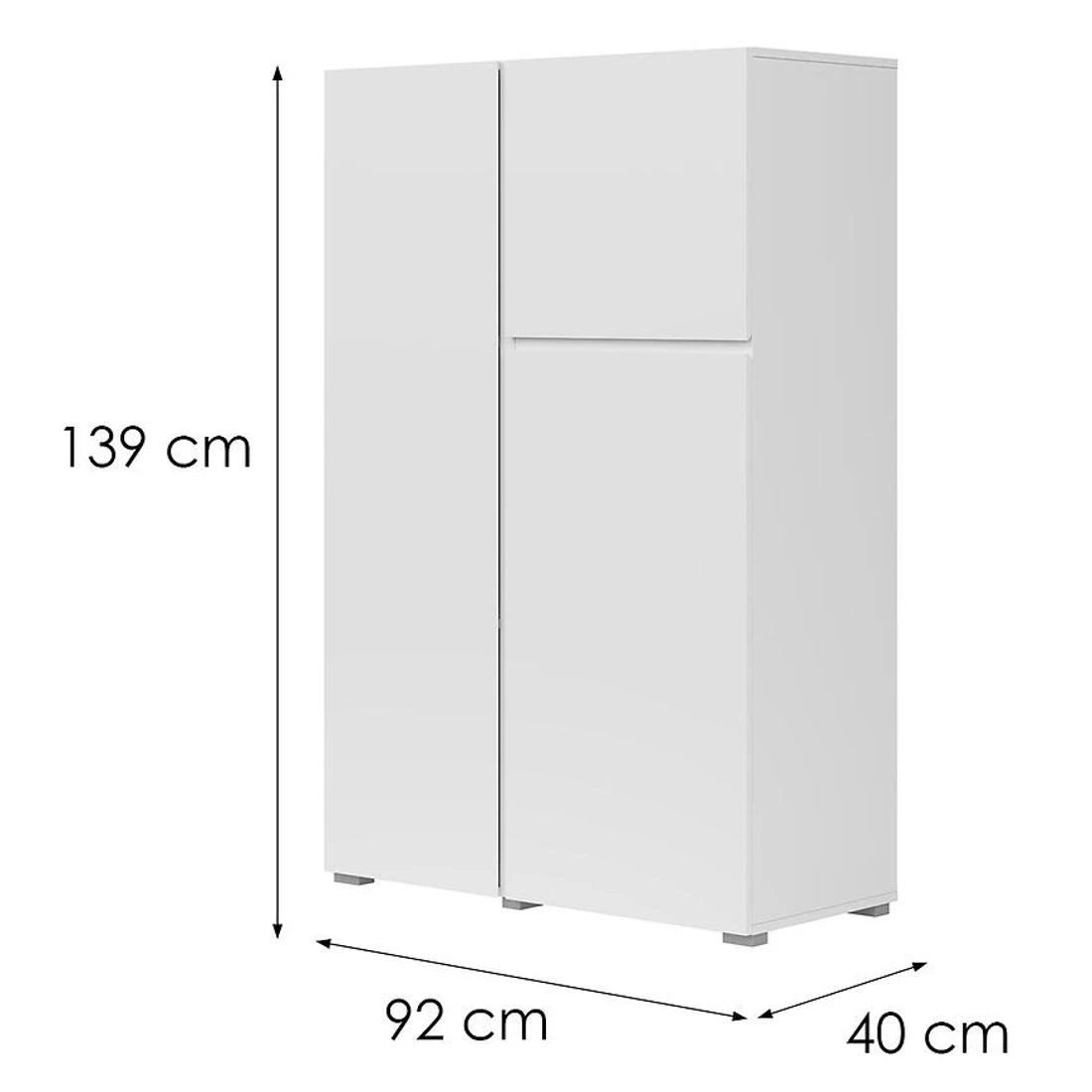 Asymetric komoda 92x40x139 bela