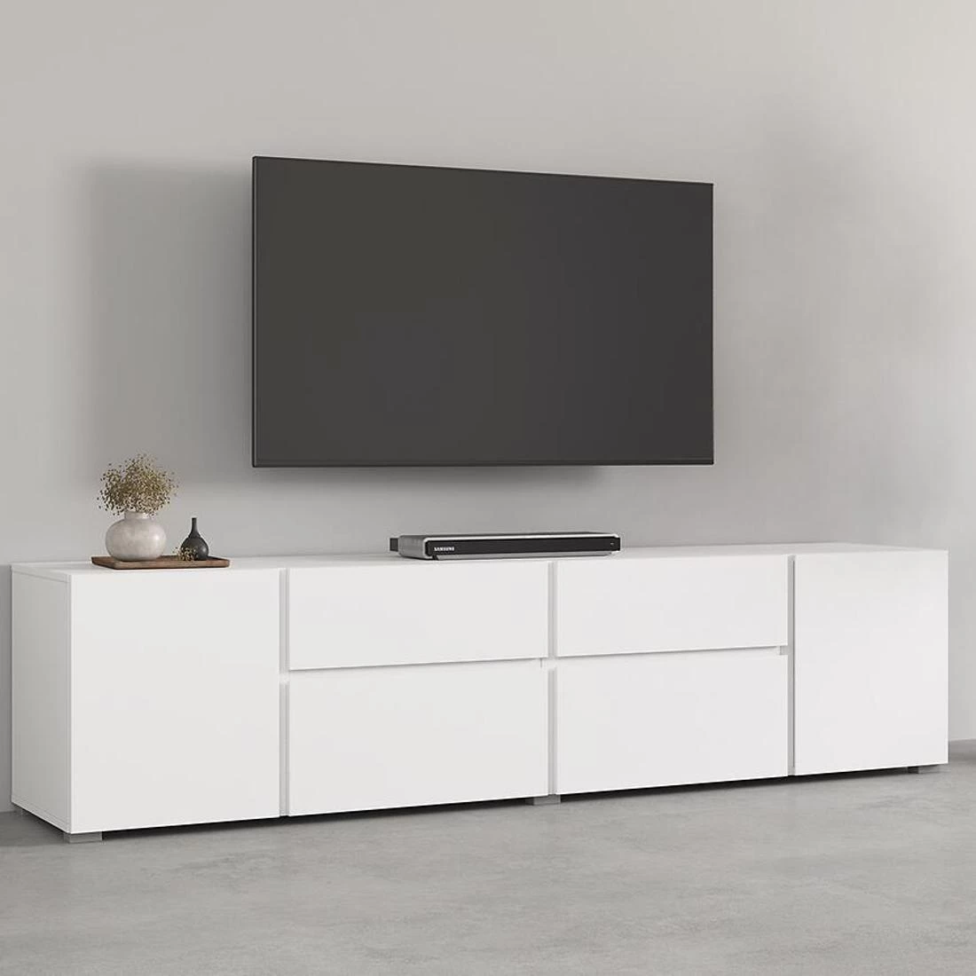 Asymetric TV komode 195x40x48 bijela