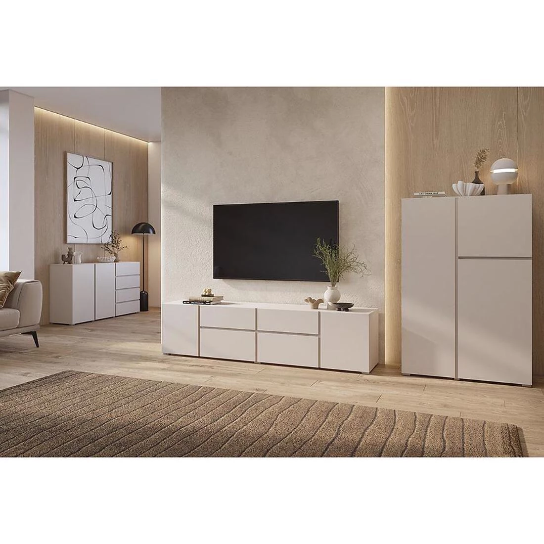 Asymetric TV komode 195x40x48 bijela