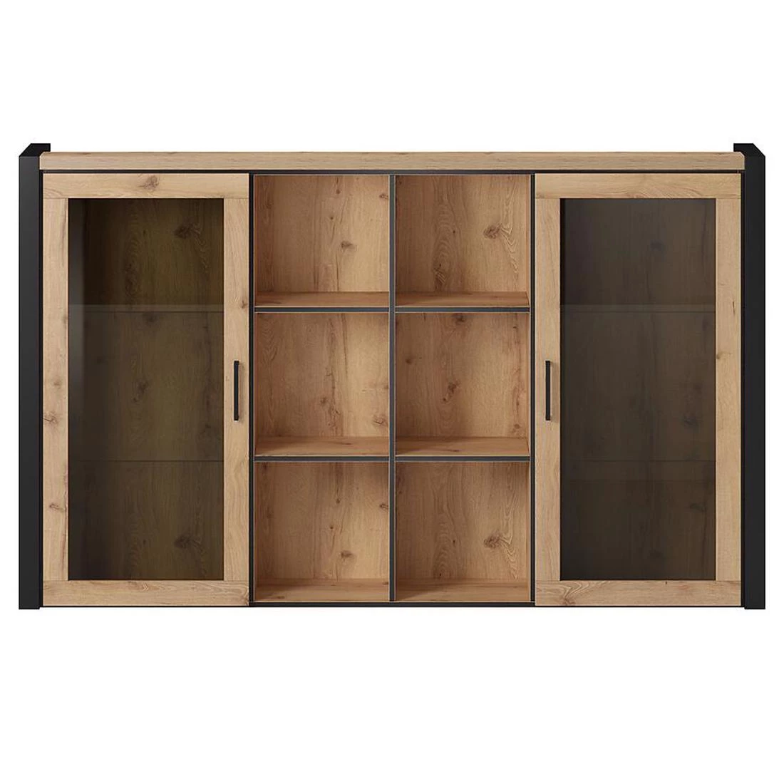 Aktiv komoda 180x32x109 hrast/crna