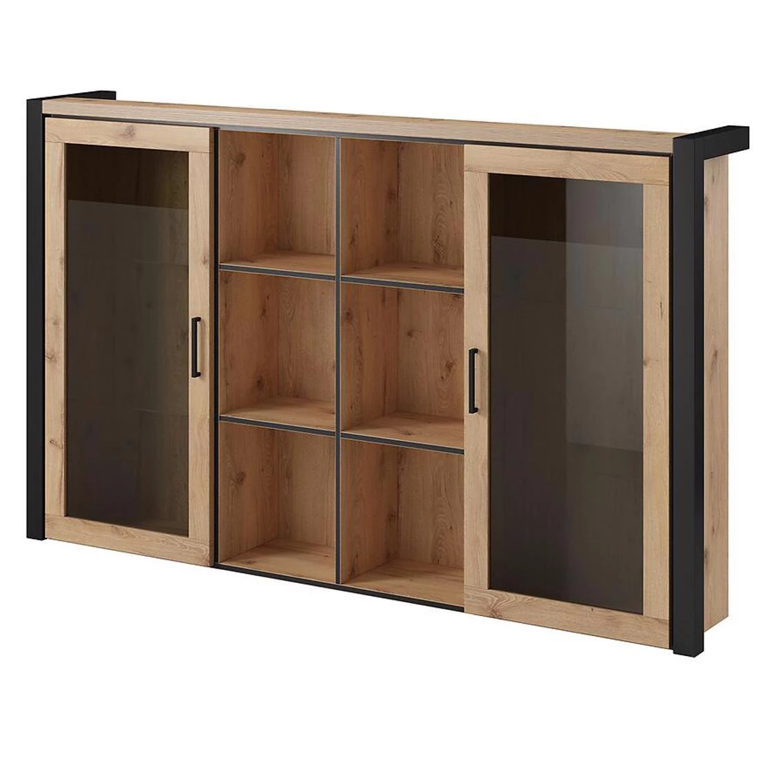 Aktiv komoda 180x32x109 hrast/crna