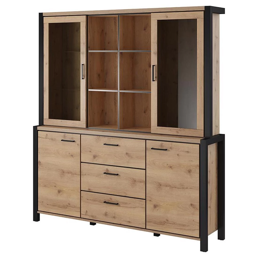 Aktiv komoda 180x41x200 hrast/crna