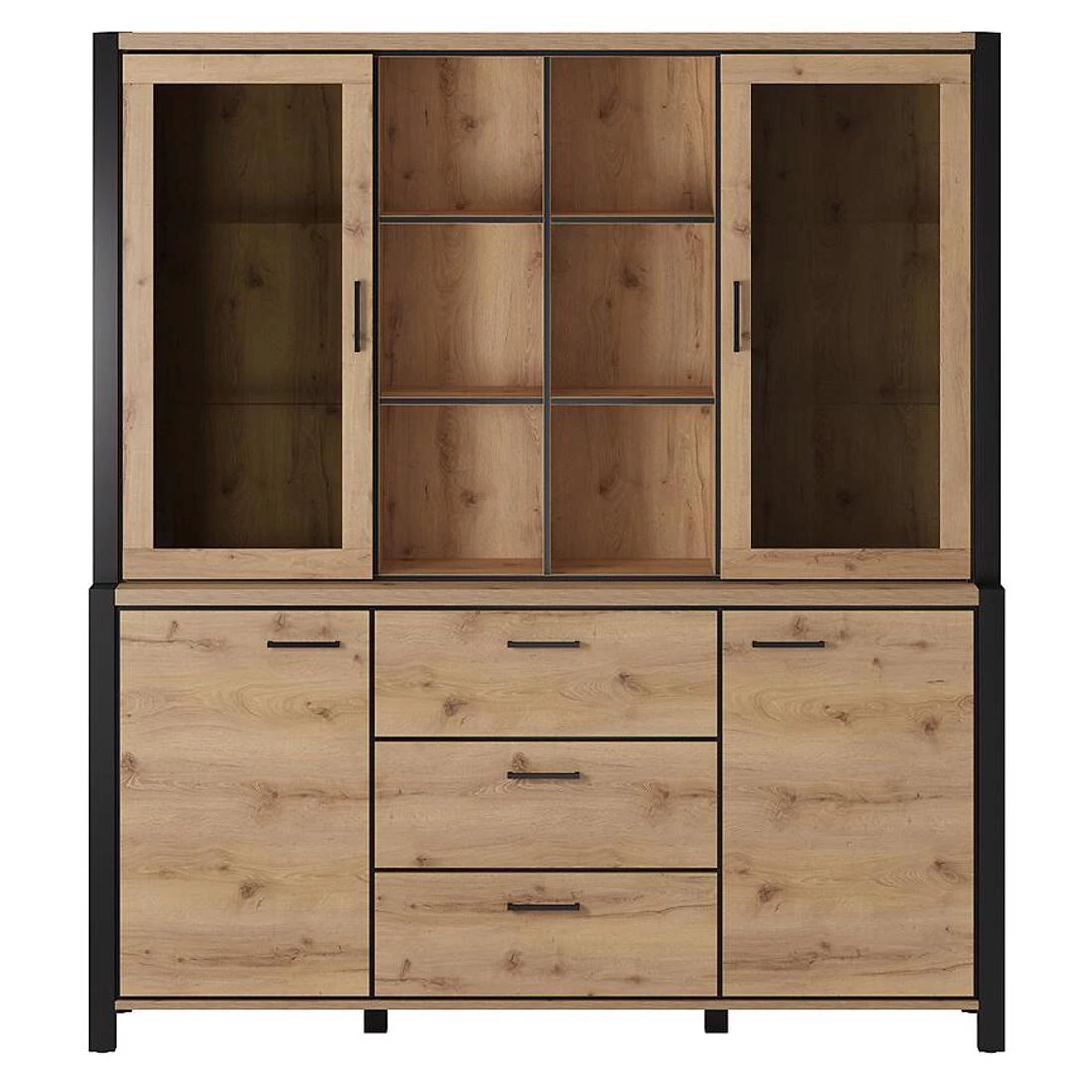 Aktiv komoda 180x41x200 hrast/crna