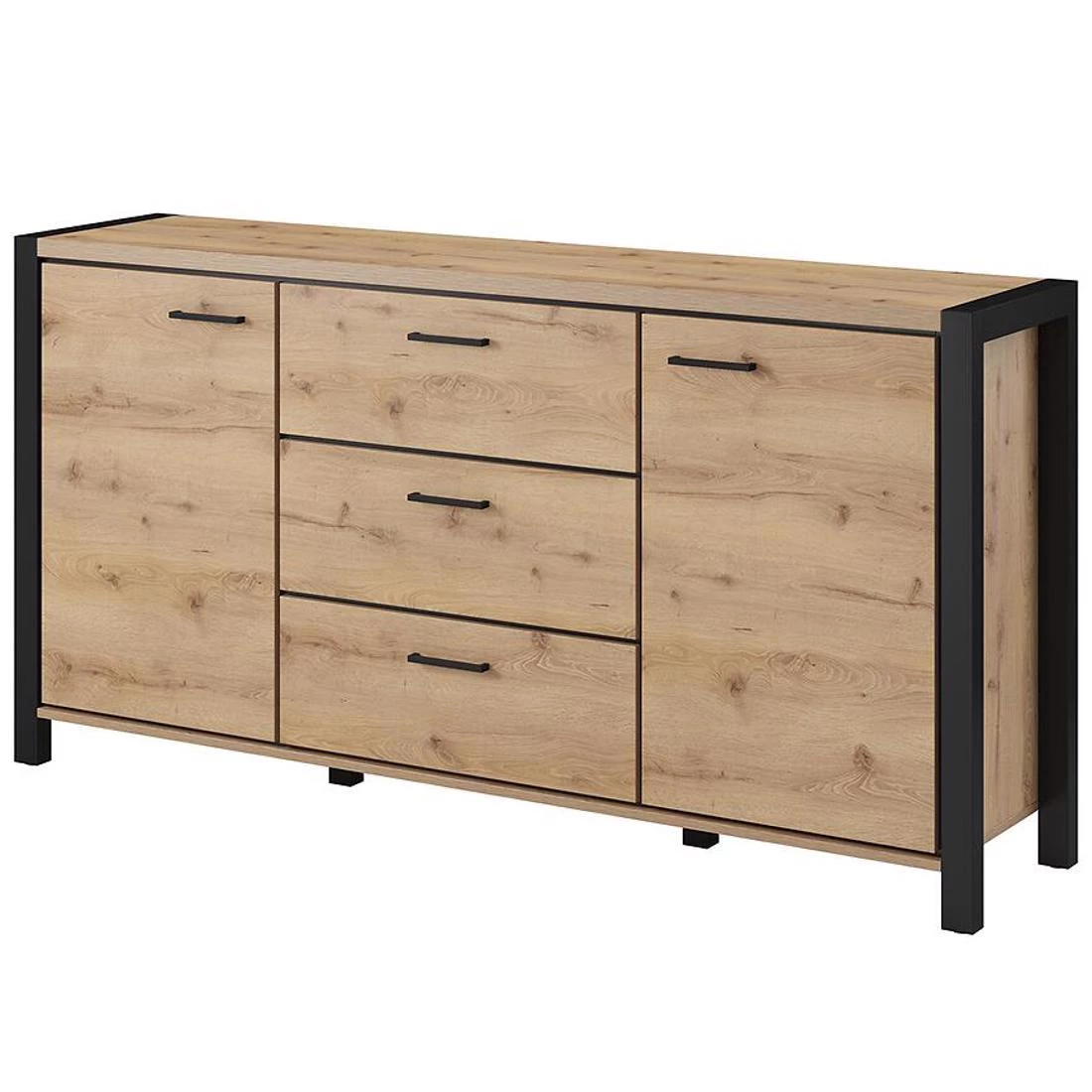 Aktiv komoda 180x41x91 hrast/crna