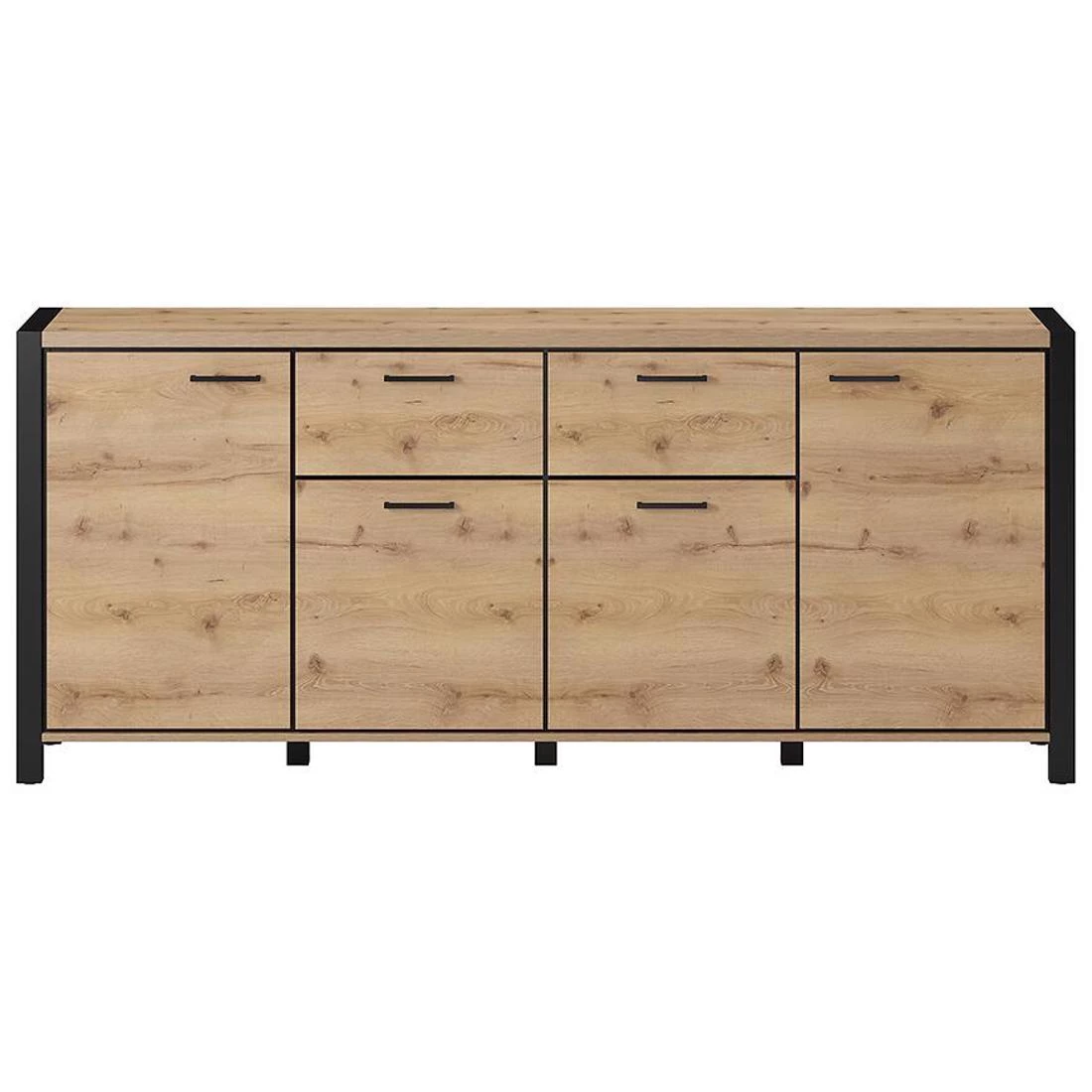 Aktiv komoda 213x41x91 hrast/crna