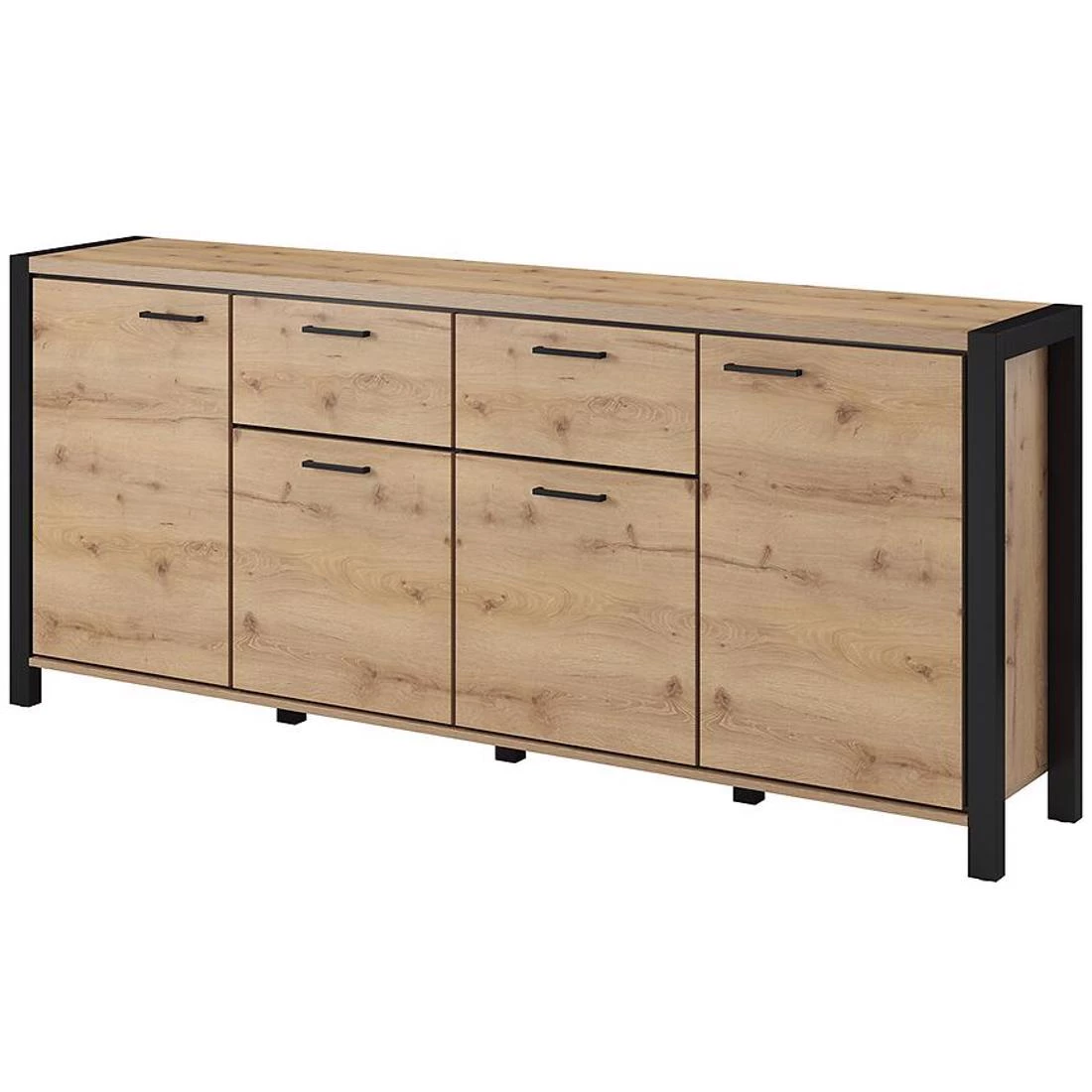 Aktiv komoda 213x41x91 hrast/crna