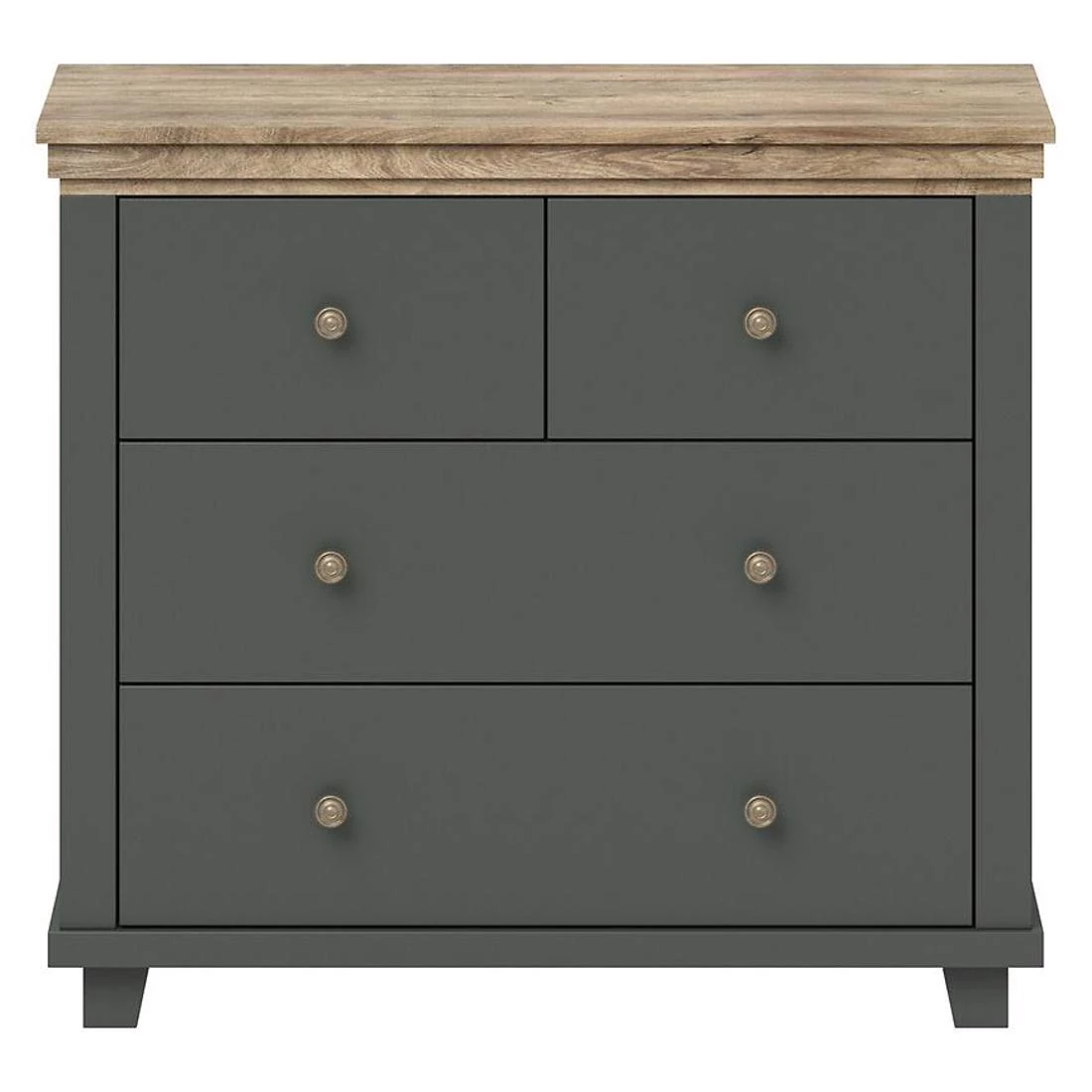 Evora komoda 90x42x81 hrast/zelena