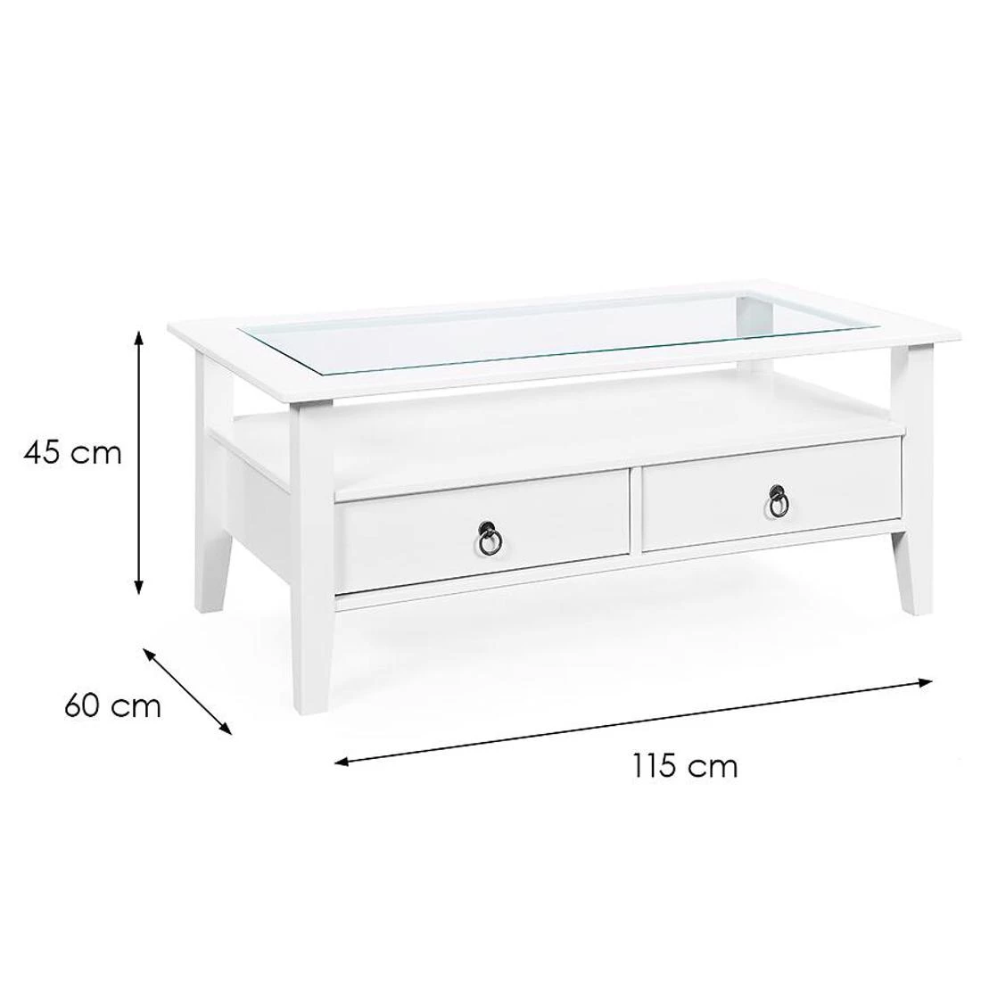 Provence stolic 115x60x45 cm beli