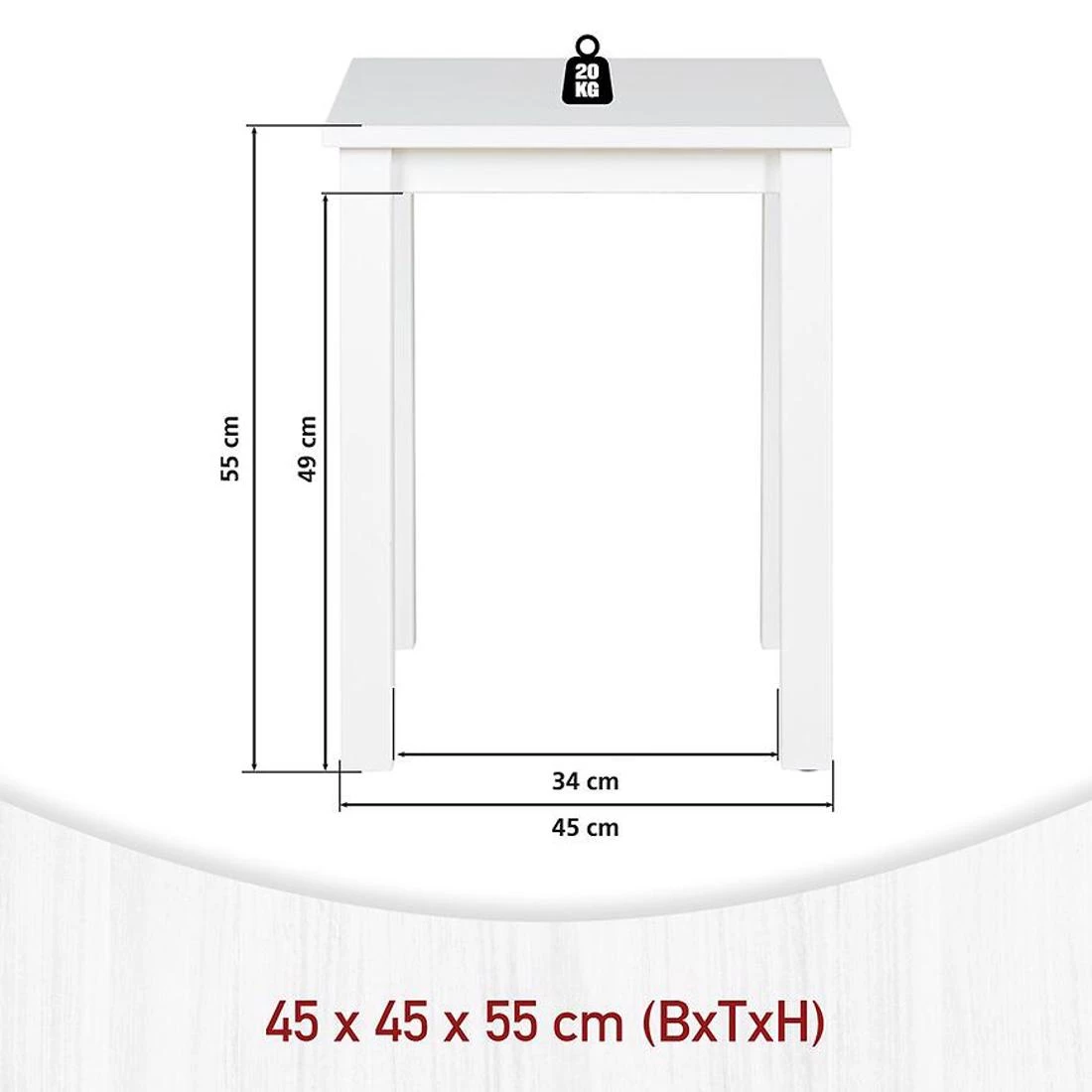 Asgar stocic 45x45x55 bela