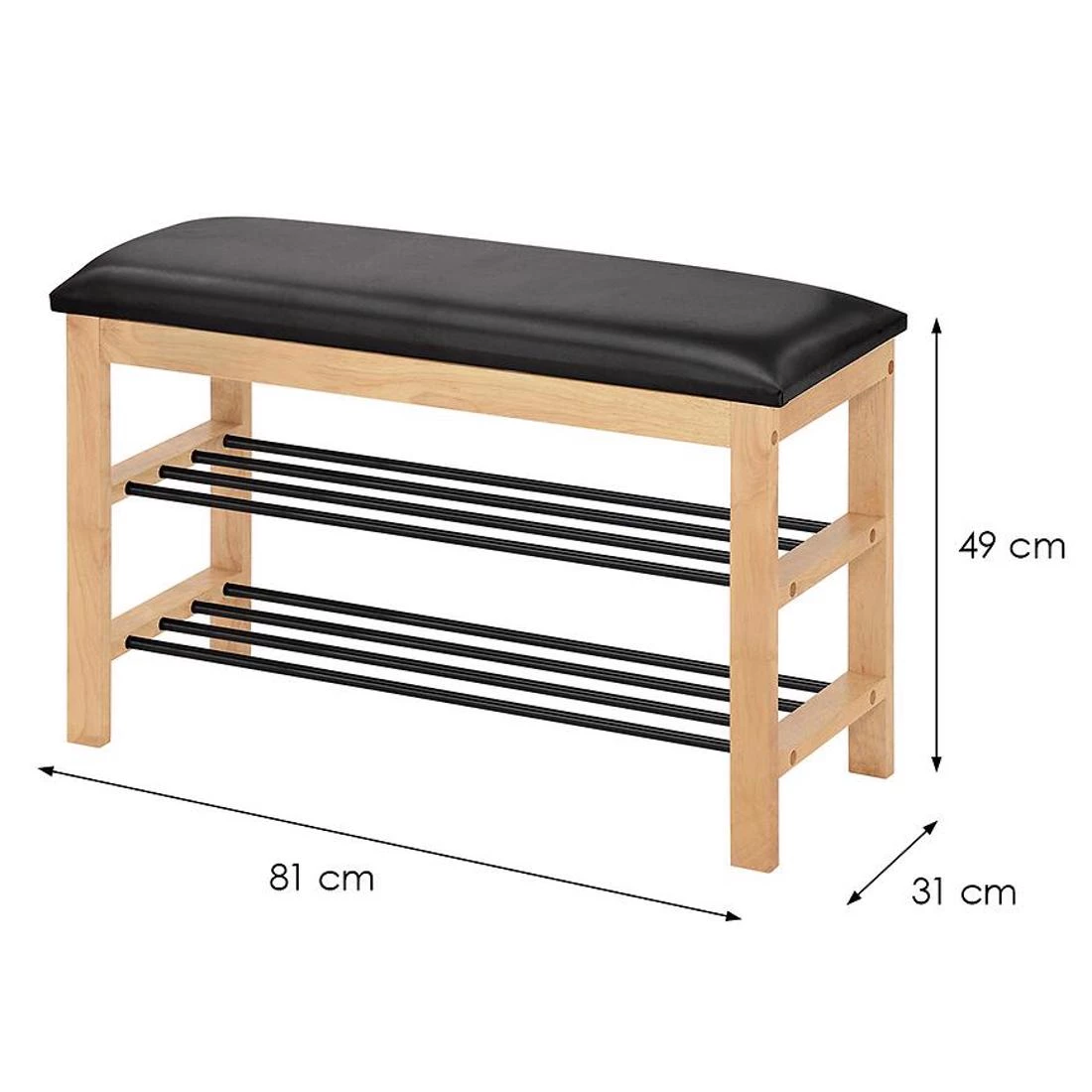 Ormaric za cipele sa sjedalom 81x31x49 cm hrast/crna