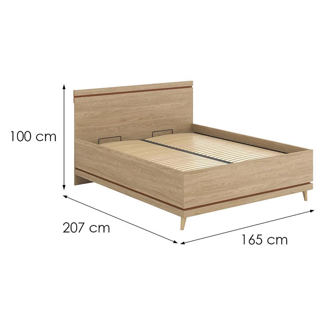 Scandi 51 krevet sa prostorom za odlaganje 165x207x100cm hrast