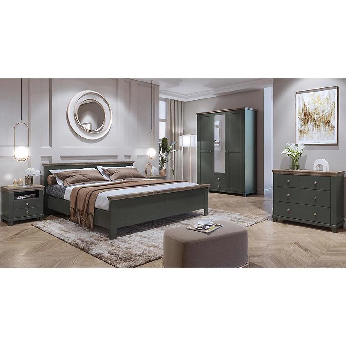 Evora S 32 krevet 191x211x89 cm zelena