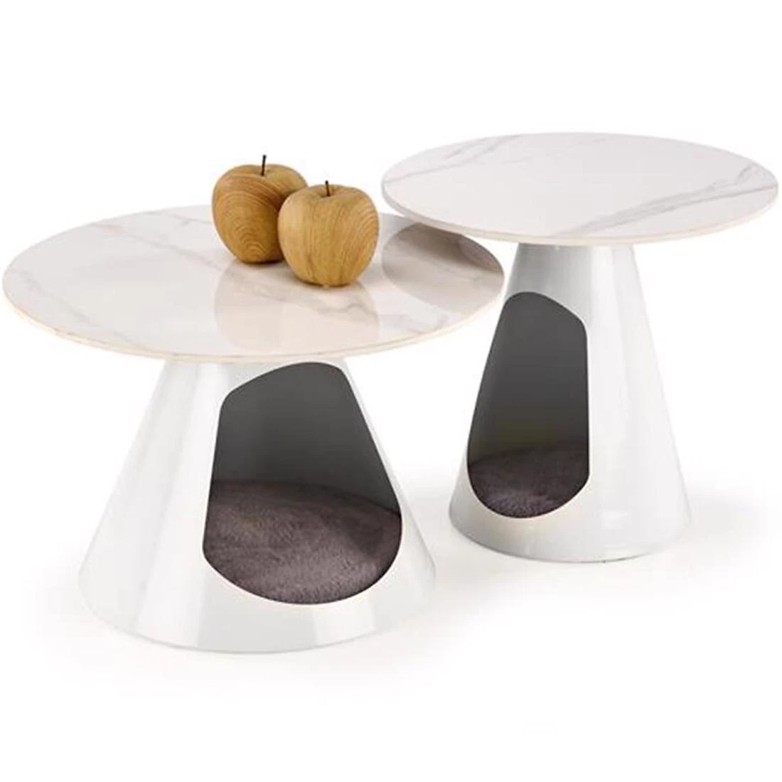 Osario stolic za kavu 60x60x40 cm bijeli mramor/bijeli