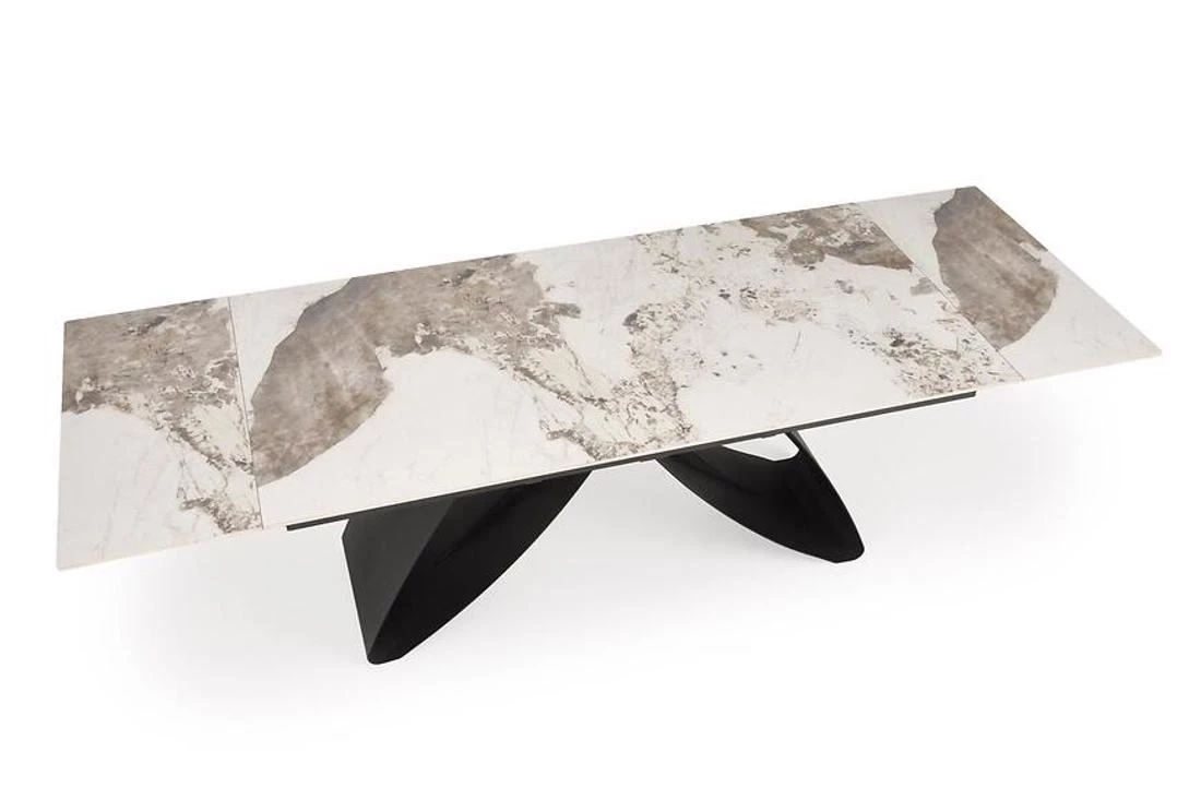 Hilario stol 180/260x90x 75 cm bež mramor/crna