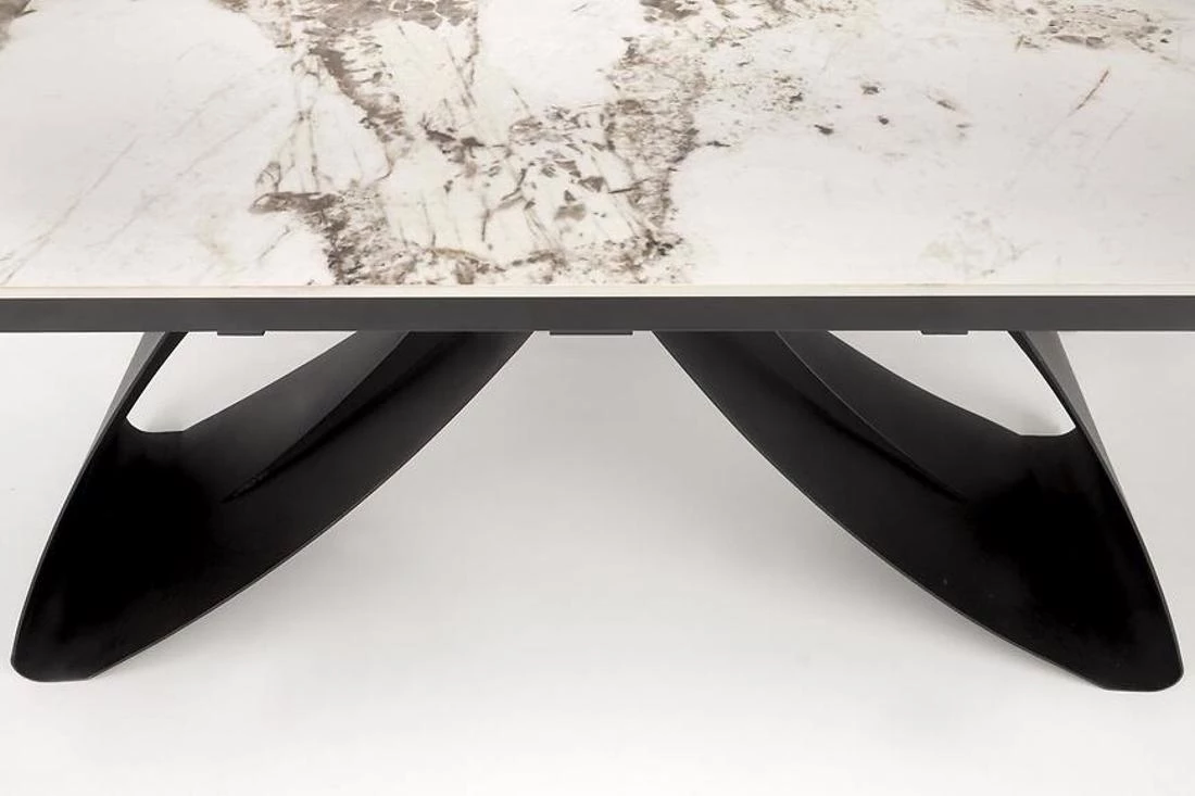 Hilario stol 180/260x90x 75 cm bež mramor/crna