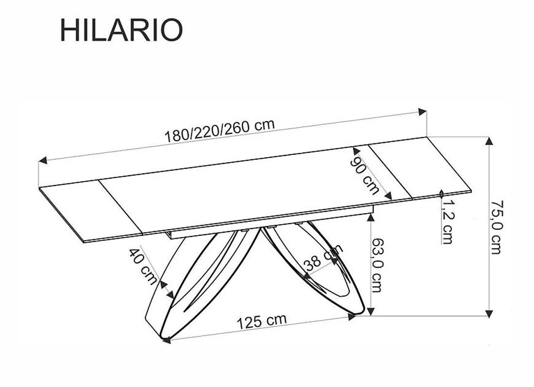 Hilario stol 180/260x90x 75 cm bež mramor/crna