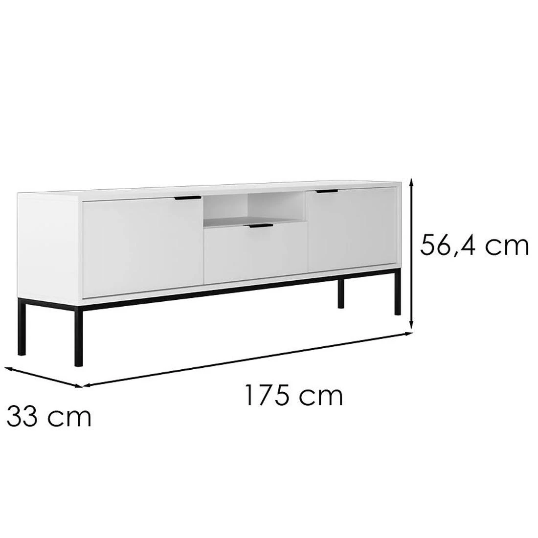 Austin TV ormaric 175x33x56,4 cm bela/crna