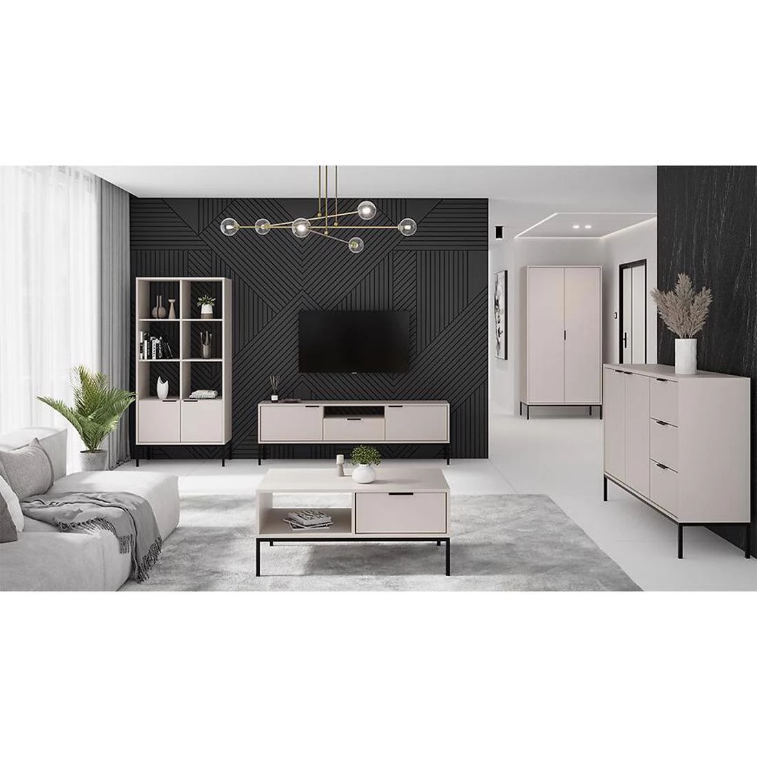 Austin TV ormaric 175x33x56,4 cm bela/crna