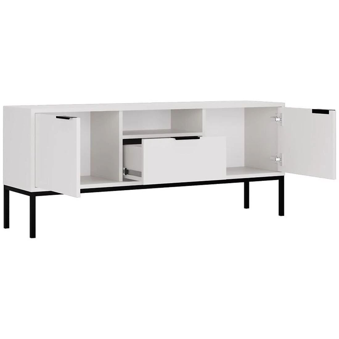 Austin TV ormaric 56,4x33x135 cm bela/crna