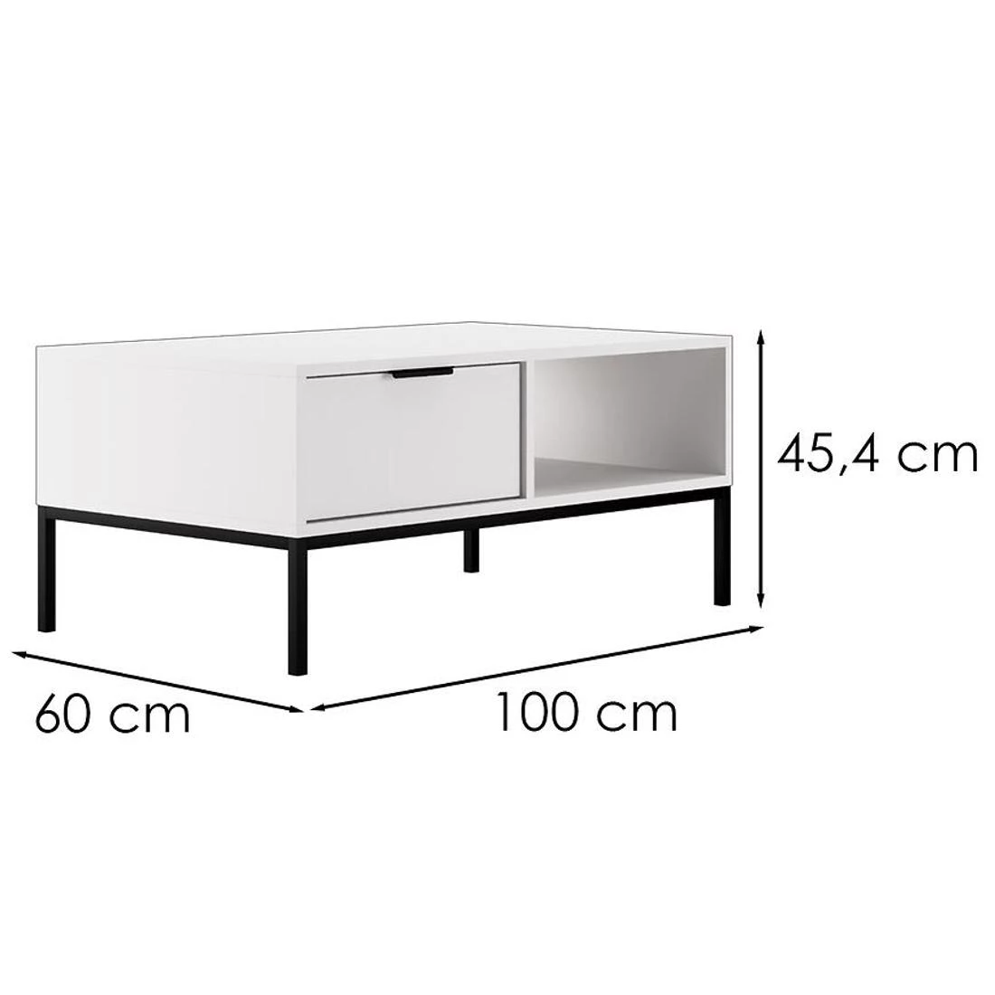 Austin stol 100X60X45,4 cm beli/crni