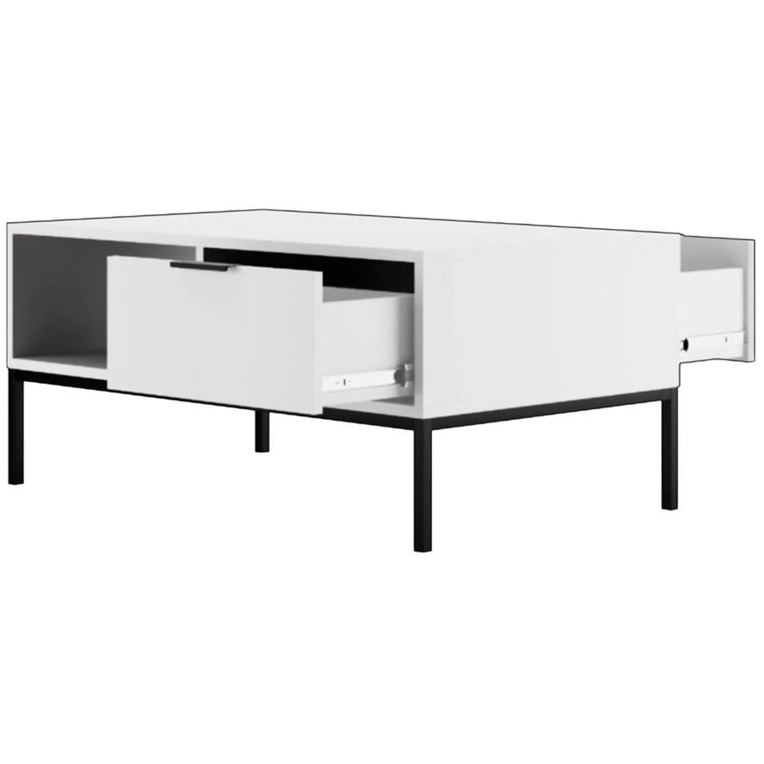 Austin stol 100X60X45,4 cm beli/crni
