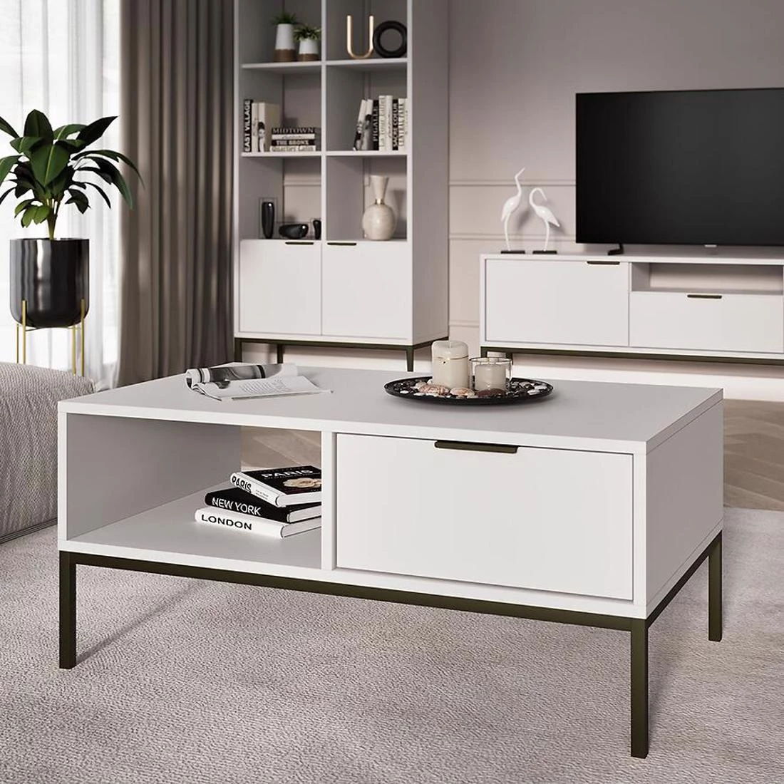 Austin stol 80X60X45,4 cm beli/crni
