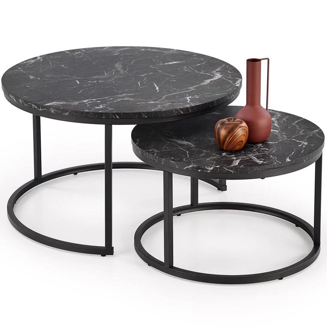 Java stolic za kavu 79x79x47 cm crni mramor