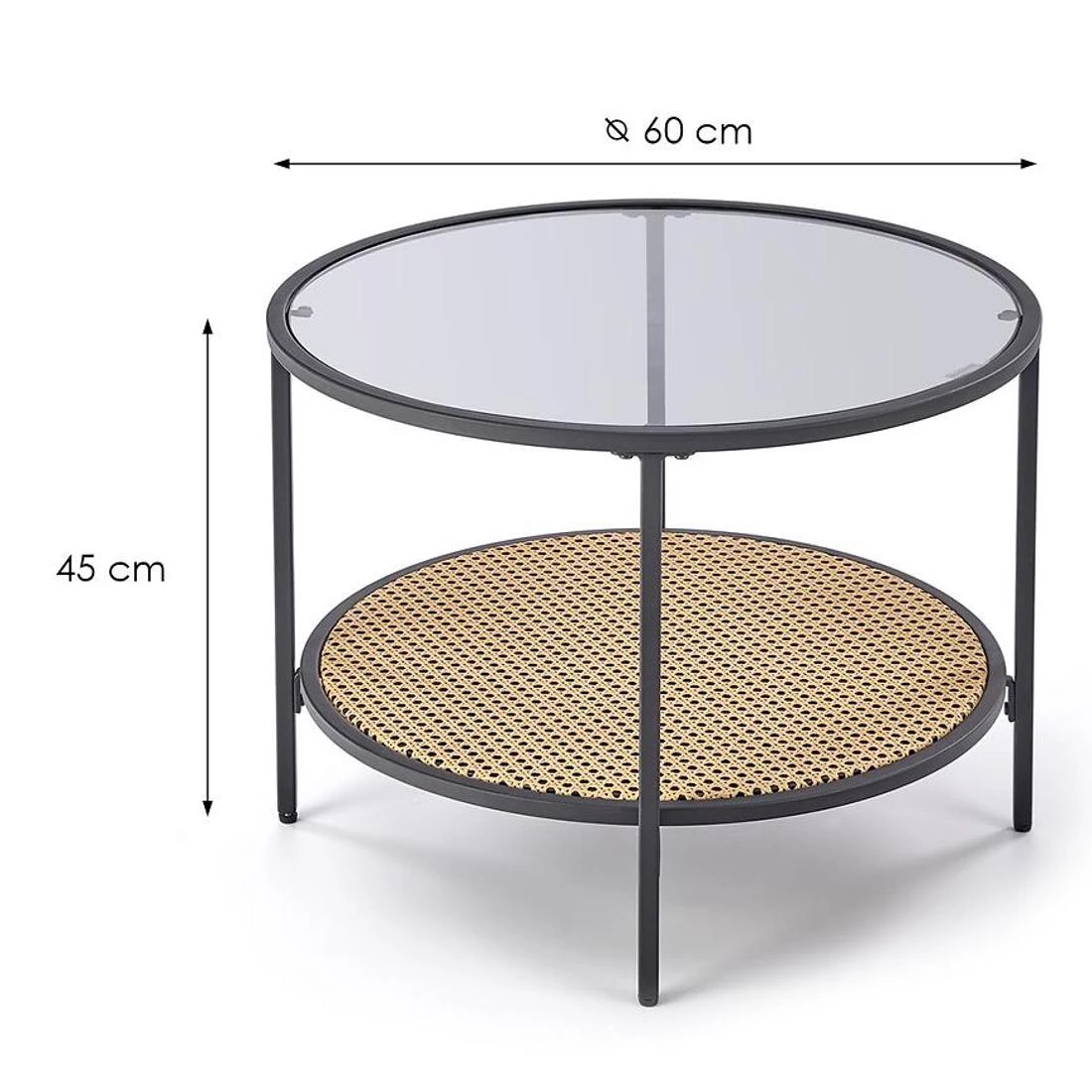 Dakota stolic za kavu 60x60x45 cm smeda/crna