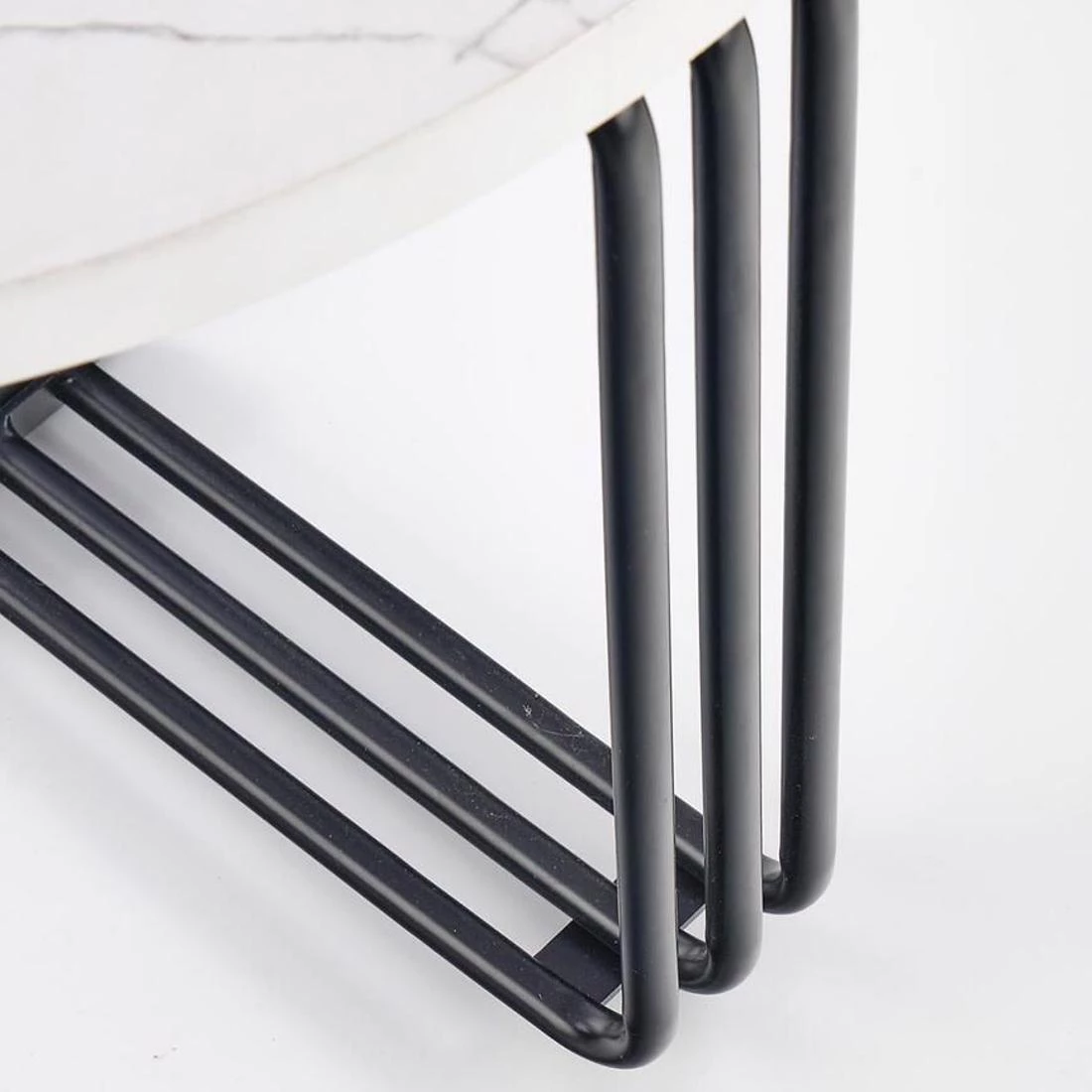 Antica-M stolic 5x55x41 cm beli mramor/crna