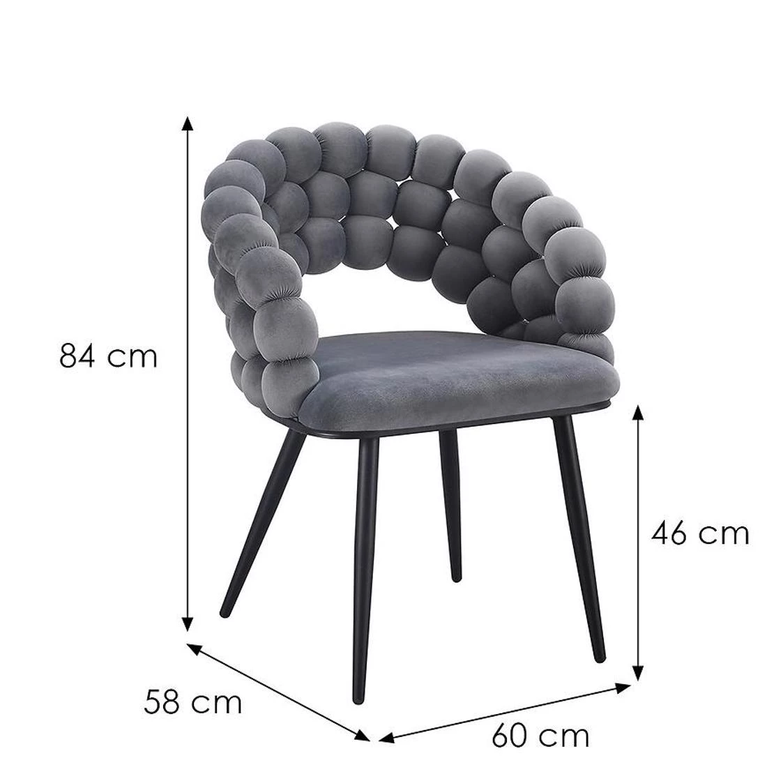 Dune stolica 62,5x61x82 cm siva
