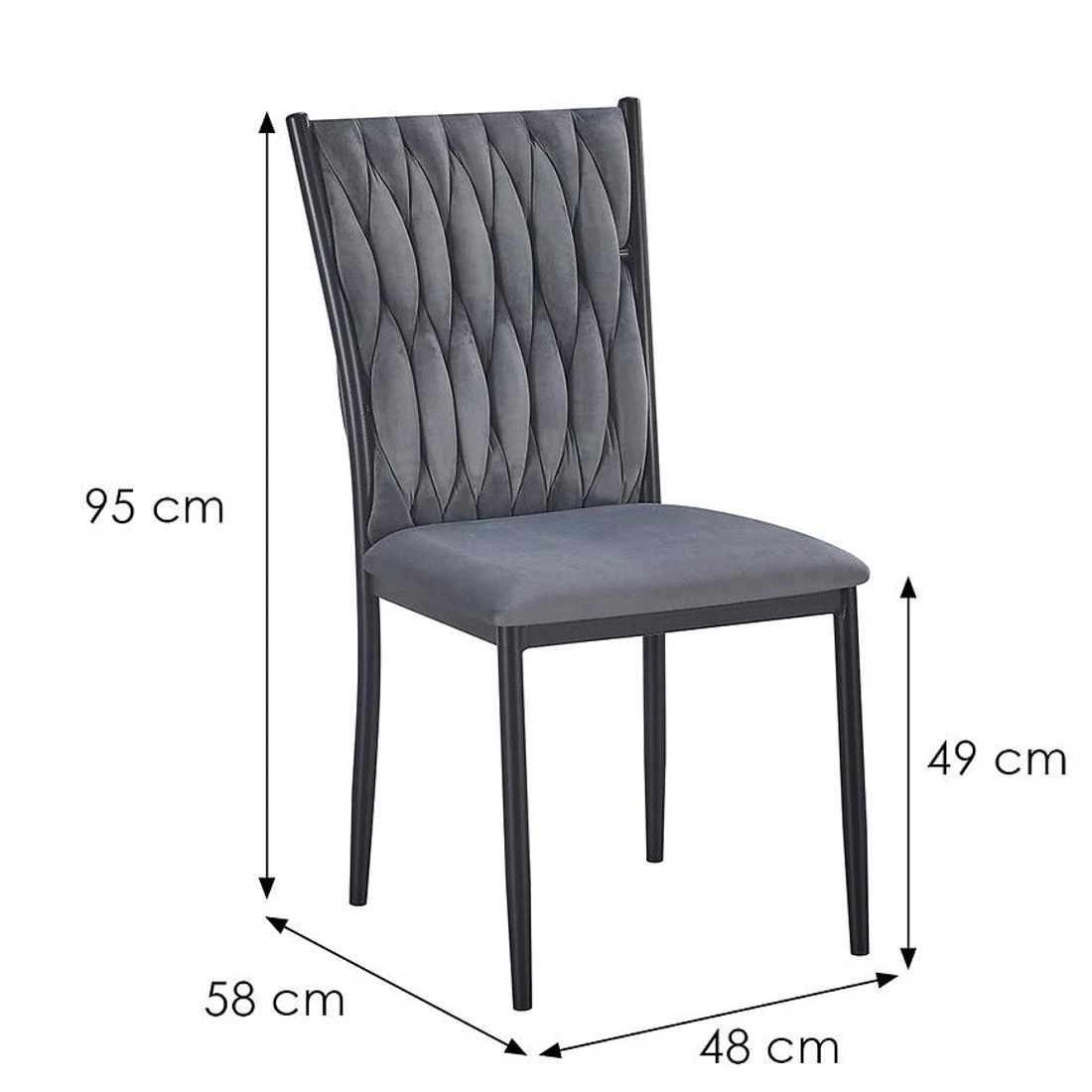 Glamour stolica 48,5x58,5x94,5 siva