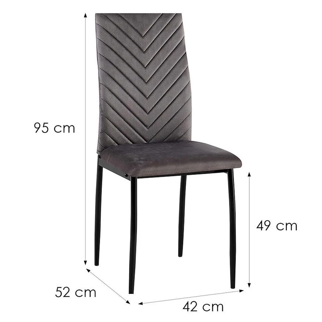 Piper stolica 42x52x49/95 cm siva