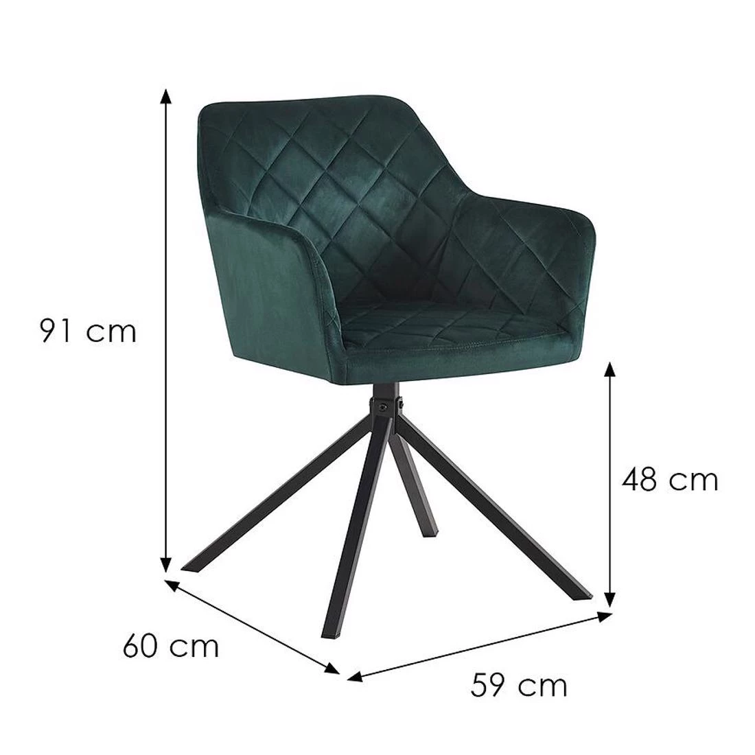 Patti stolica 59x60x48/91 cm zelenaa