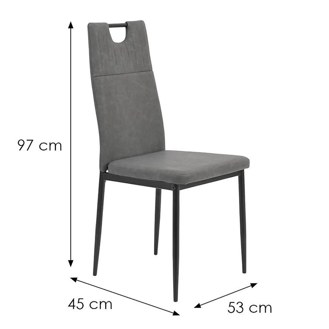 Tory stolica 53x45x97 cm siva