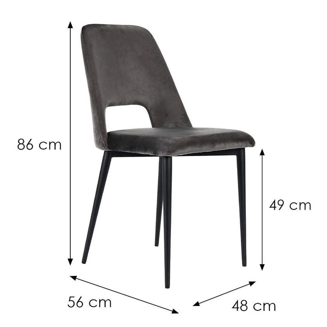Della stolica 48x54x86 cm siva