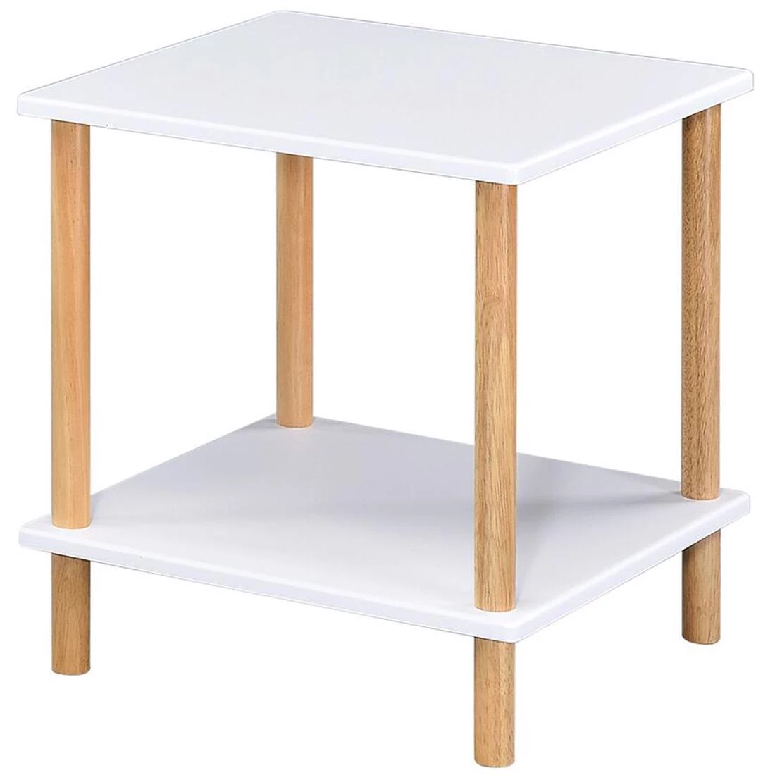 Stolic 40x40x45 cm bela/hrast