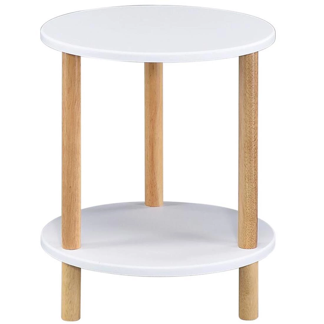 Stolic 35x35x43 bela/hrast