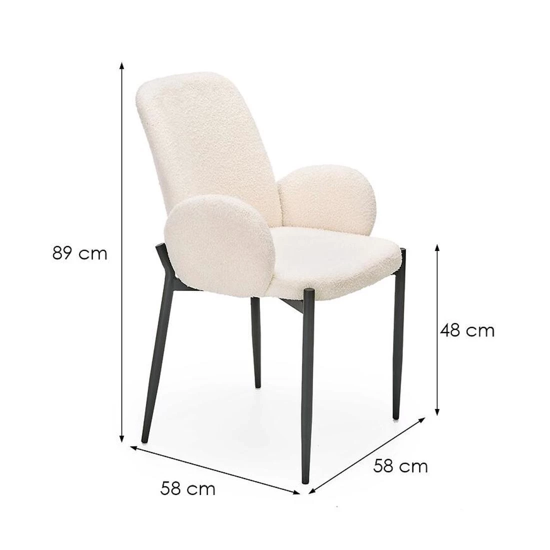 Stolica K477 58x58x89 cm krem ??