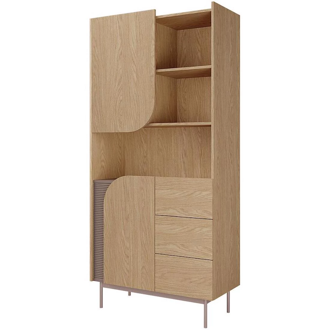 Carmen vitrina 92x42x195 cm hrast/toffee