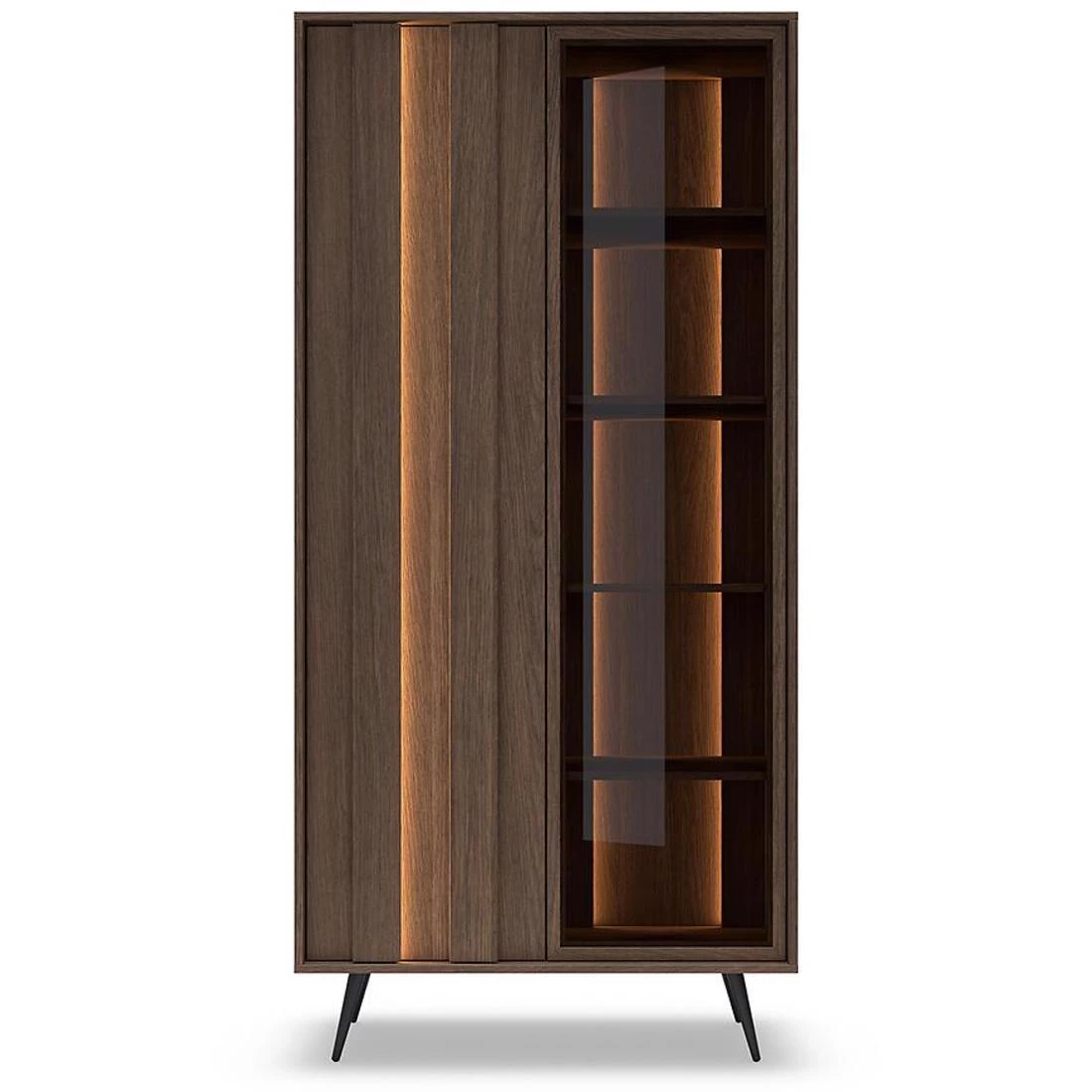 Amaro vitrina 93,5x40x196,4 cm desna hrast dunin
