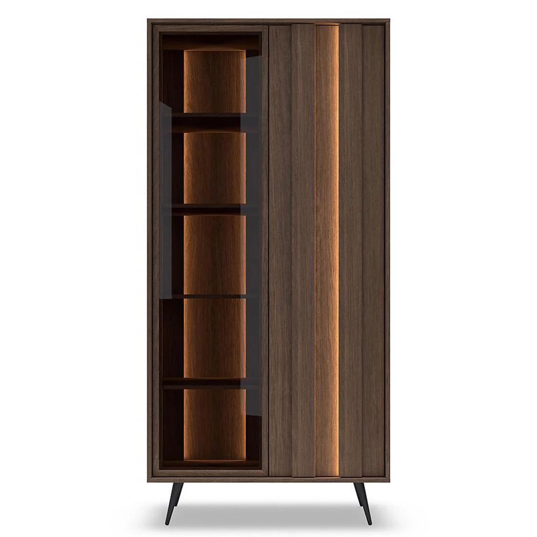 Amaro vitrina 93,5x40x196,4 cm lijeva hrast dunin