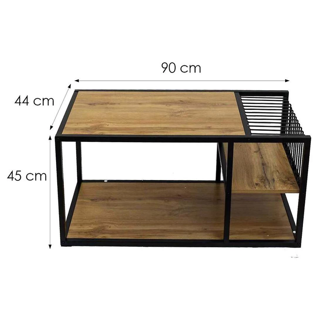 Stolic za kavu 90x44x45 cm prirodna boja drveta/crna