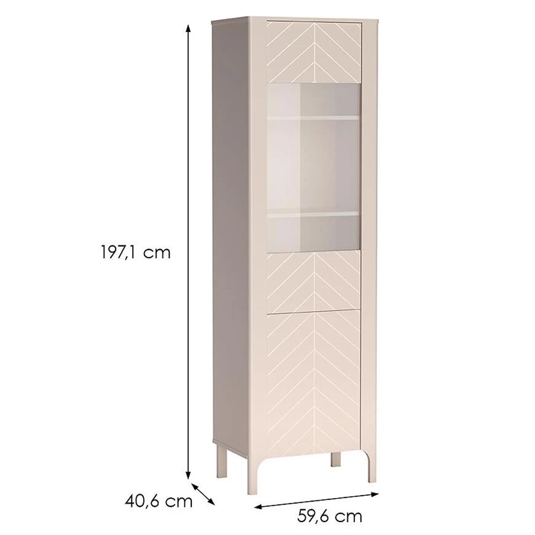 Malumi vitrina 60x40.5x197 cm kašmir