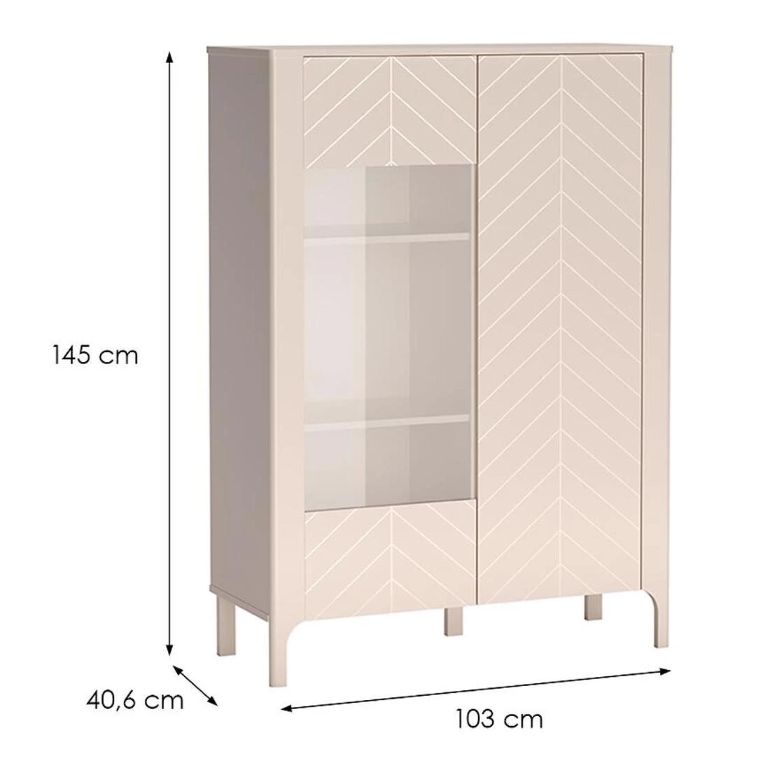 Malumi vitrina 103x40,5x145 cm kašmir